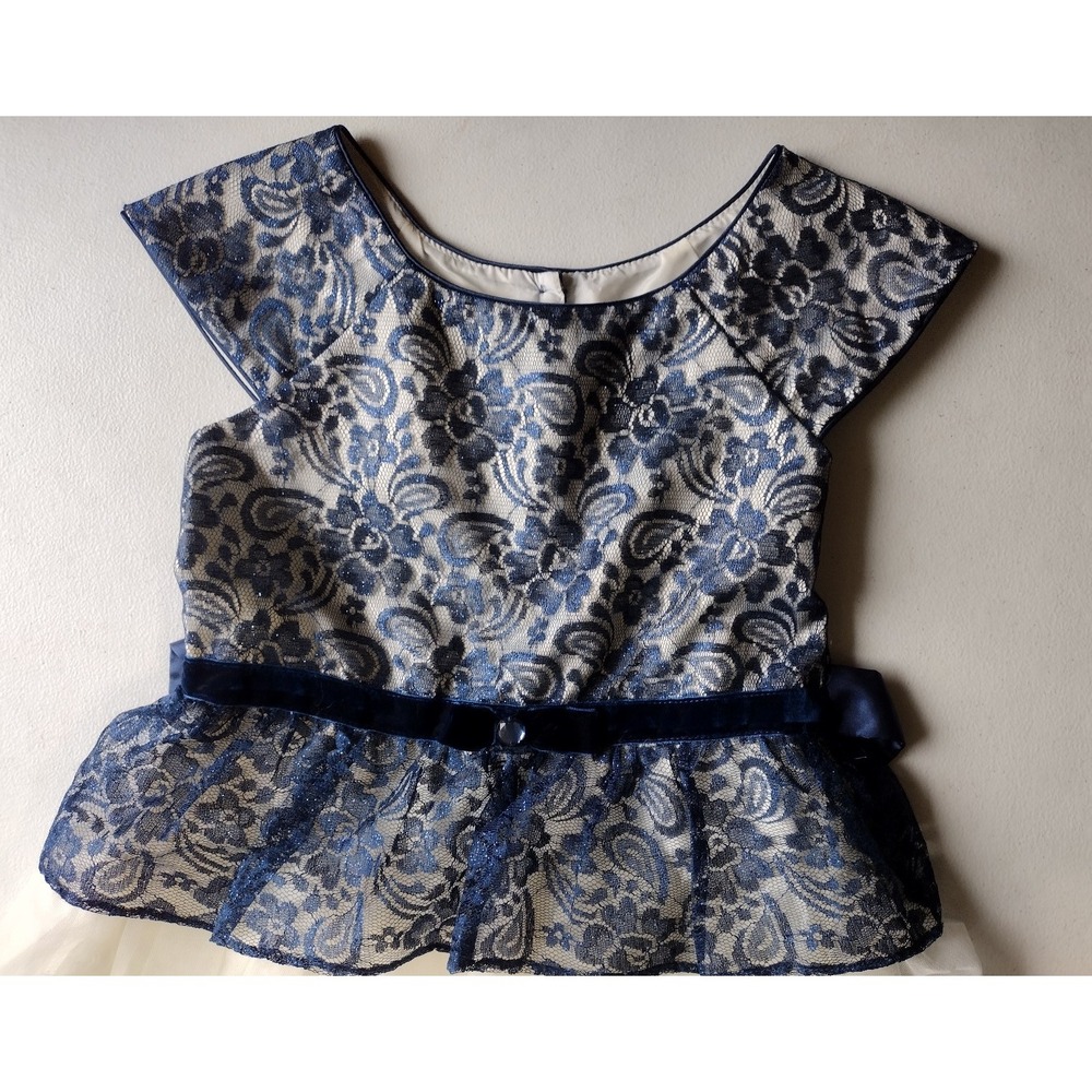 Jona Michelle girls blue white holiday dress size 12 - Picture 3 of 5